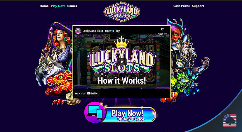Image of LuckyLand Slots Homepage